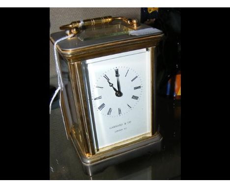 A Garrard &amp; Co. brass cased carriage clock - 13cm high 