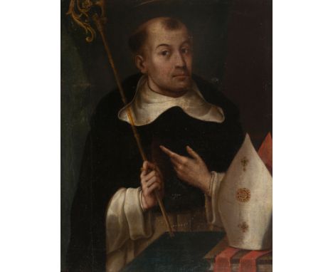 Colonial School. 17th - 18th century.  "Bishop's portrait"  Oil on canvas. 74 x 56 cm.