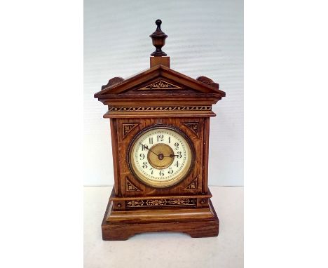 Black Forrest style Edwardian mantel clock, working 