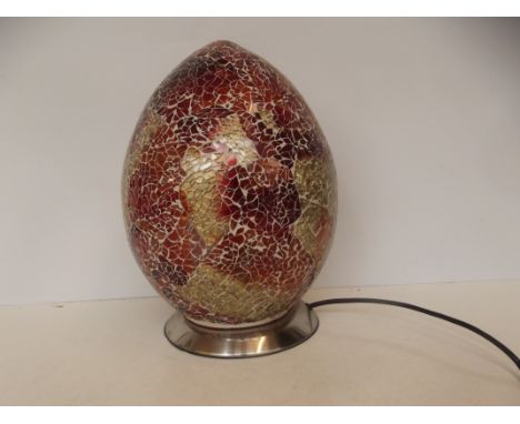 Glass egg shaped lamp, 35 cm 