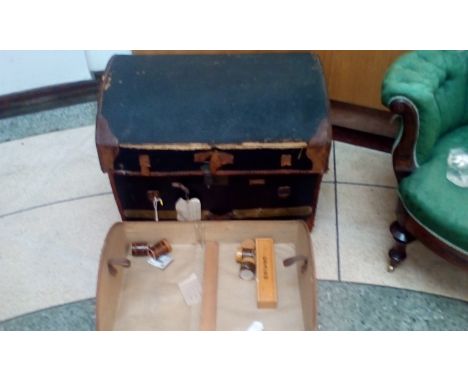 Vintage dome top trunk and contents 