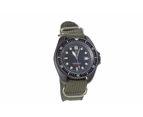 GENTLEMAN'S PROFESSIONAL MILITARY PVD COATED STAINLESS STEEL QUARTZ WRIST WATCHthe round black dial with luminous dot hour ma