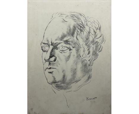 After Jacob Kramer (Ukrainian/British 1892-1962): Portrait of Jacob Epstein, limited edition lithograph numbered 19/50 in pen