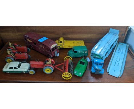 A quantity of Dinky toys to include the; British Railway Express Horse Box Hire Service, Dinky toys Delivery Service car tran