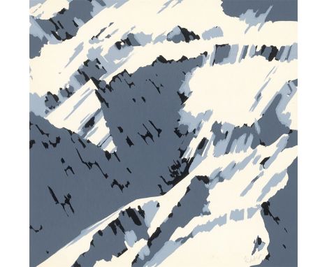 Gerhard Richter (Dresden 1932 – lebt in Köln). „Schweizer Alpen I (B2)“. 1969Farbserigrafie auf Karton. 69,4&nbsp;×&nbsp;69,4