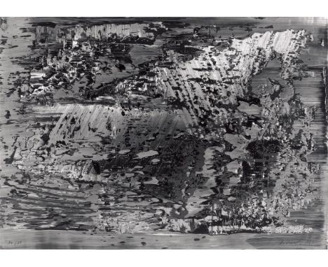 Gerhard Richter (Dresden 1932 – lebt in Köln). „Abstraktes Foto“. 1989Silbergelatineabzug auf Kunststoffplatte, im Originalpa