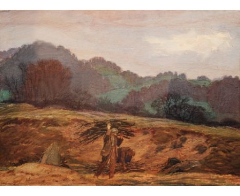 HENRY PAYNE (1868-1940) Landscape with faggot gatherers, signed and dated '26, watercolour, 33 x 45cm, unframed Purchased fro