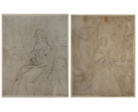 ATTRIBUTED TO GEORGE VERTUE AFTER SIR PETER CETY (1684-1756) Portrait of Lady Margaret Parker, pencil, pen and brown ink, 16 