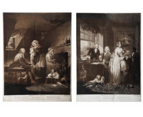 WILLIAM WARD AFTER GEORGE MORLAND 'The Fruits of Early Industry and Oeconemy' and 'The Effects of Extravagance and Idleness',