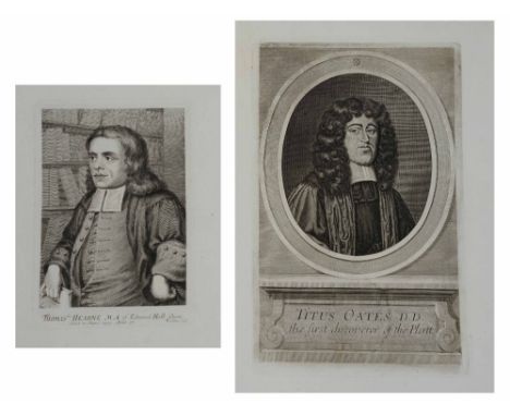 A COLLECTION OF SMALL 18TH AND 19TH CENTURY PORTRAIT ENGRAVINGS TO INCLUDE: George Vertue: Thomas Hearne M.A. of Edmund Hall,