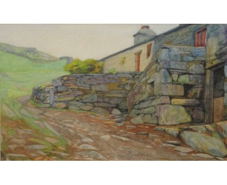 ARTHUR GASKIN (1862-1928) 'Cottages in Wales', signed and dated '88, watercolour, 12 x 20.5cm With the Heather Newman Gallery