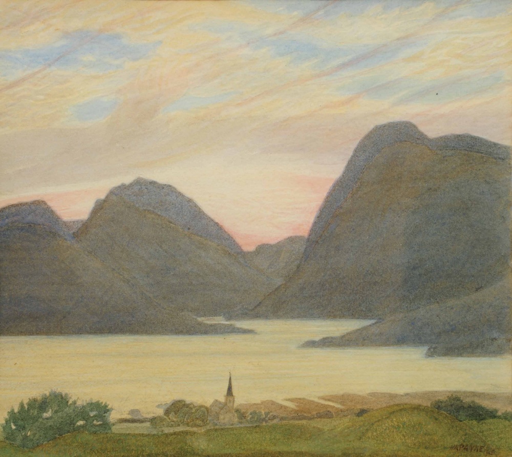 HENRY PAYNE (1868-1940) Norwegian Fjorde I, signed, watercolour, 20 x