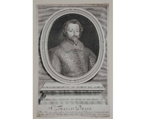 ROBERT WHITE 'Sir Francis Drake', engraving, 30 x 18.5cm; and twenty nine further assorted similar portrait engravings by var