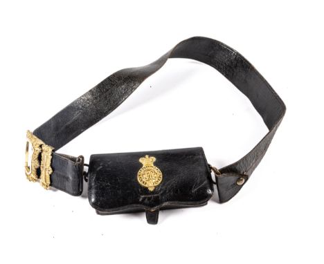 A good Victorian officer's shoulder belt and pouch of the Army Medical Department, gilt mounts and gilt pouch badge with crow
