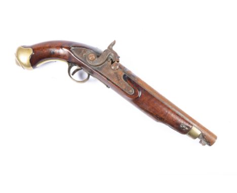 A .65" Tower New Land Pattern pistol converted to percussion, barrel 9" with ordnance proofs, the lock stamped with crown ove