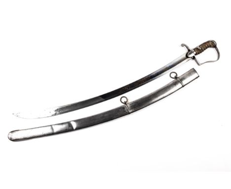 A 1796 pattern Light Cavalry officer's sword, blade 31½" etched, blued and gilt with Royal Arms, crowned "GR" cypher, mounted