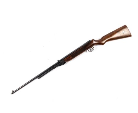 A .22" Webley Mark 3 series 3 air rifle, number 17173, circa 1957, walnut stock with grooved fore end. GWO &amp; C (light sur