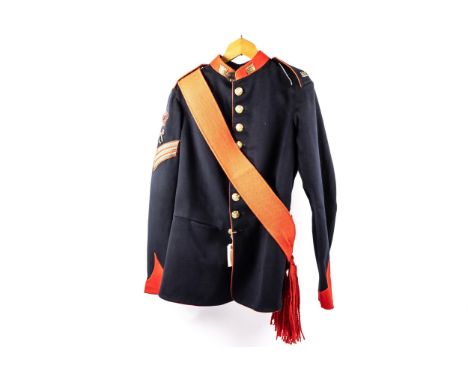 A Victorian sergeant's tunic of the Army Ordnance Corps, gilding metal buttons and collar badges, gilt bullion rank badges, s