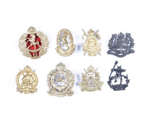 Six post 1930 Australian Light Horse hat badges: 6th (N.S.W. Mtd Rifles); 8th (Indi Light Horse), 9th (Flinders Light Horse),