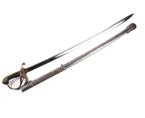 An interesting George IV 1822 pattern infantry officer's sword, piped back blade 33" etched with crowned Royal cypher, "Capt.