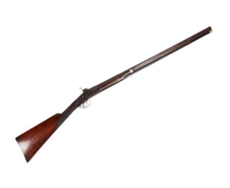 An SB 14 bore percussion sporting gun, 48" overall, barrel 31½" with engraved sunburst at the breech, the lock signed "A.R. W