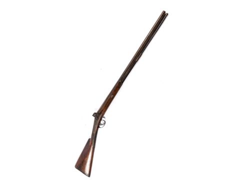 A single barrelled 14 bore percussion sporting gun by Snowdon of Alnwick, 47½" overall, 3 stage barrel 32", the octagonal bre