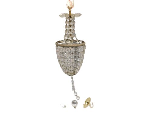 A gilt metal basket type light fitting. (AF)