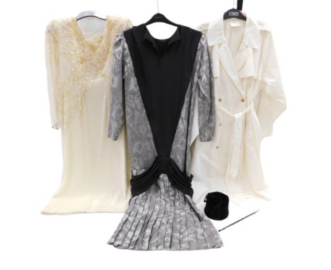 Vintage clothing, to include 1980s Continental Couture Ltd sequin evening gown, Mary Quant Mackintosh coat, etc. (a quantity)