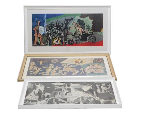 After Pablo Picasso. Peace, War, coloured reproduction prints, and another similar. (3) 