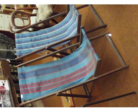 2 vintage deck chairs.