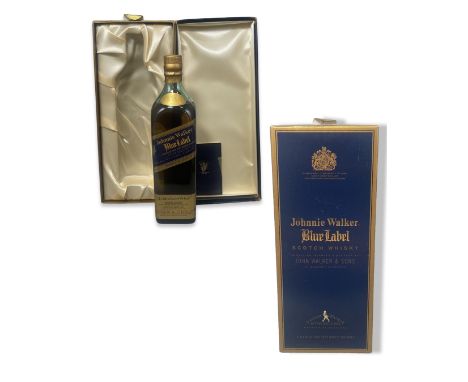700ml Johnnie Walker Blue Label scotch whiskey, fully sealed and comes in original case and box 