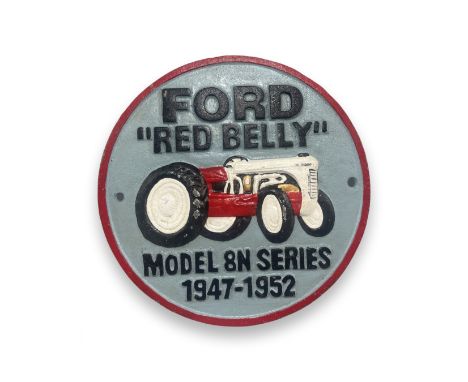 A Cast metal Ford ''Red Belly'' model 8N series 1947-1952 sign 