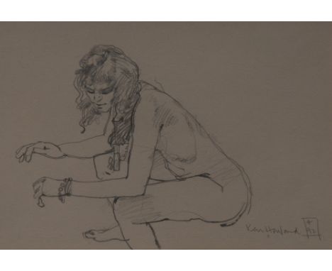 Ken Howard R. A. (British, born 1932)Seated Female Nudesigned, dated 92,  pencil, 18cm x 26cm