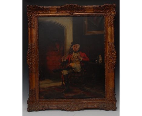 H.L. Grace (late 19th century) The Master of the Hunt Rests after the Chase, he sits at the fireside smoking his church warde