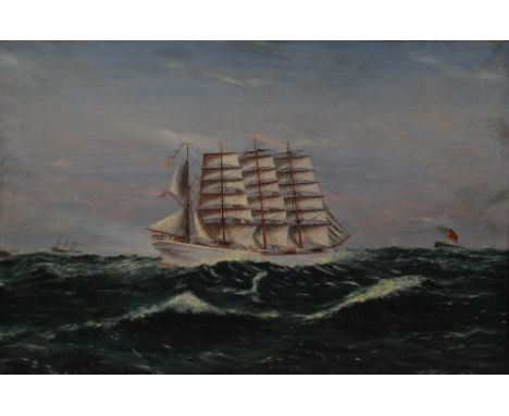 H. Humphreys (Maritime School, early 20th century)Sail and Steam, The Josephine Charlotte, with a steam passenger liner in th