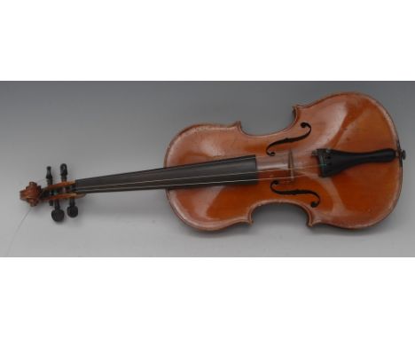 A violin, 36.6cm two-piece back excluding button, interior label inscribed Nicolaus Amatus fecit in Cremona 1651, tramline pu