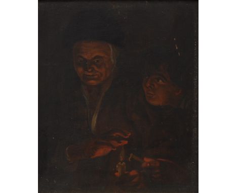 Continental School (19th century)Passing the Flameoil on panel, 22cm x 19cm