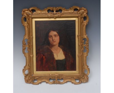 Italian School (19th century)Lady in Fur Coatoil on panel, 24cm x 19cm
