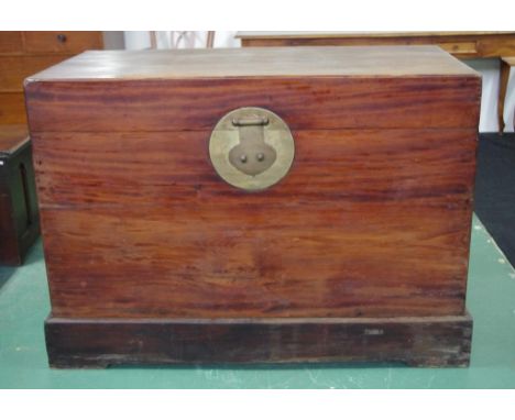 Very large Chinese trunk divides into 2 parts for removal, 131cm wide, 68cm deep, 90cm high approx
