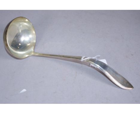 Dutch silver soup ladle hallmarked 1943, length 29cm approx. Weight 190grams approx.