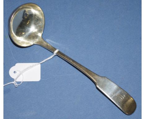 William IV sterling silver cream ladle Glasgow 1834, maker GT, (possibly) G. Thomson. Monogrammed. Weight 46grams approx.