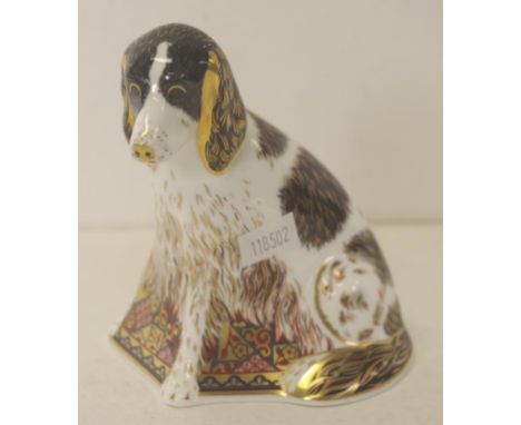 Royal Crown Derby "Molly" paperweight with gold button seal and signature to base, height 12cm approx