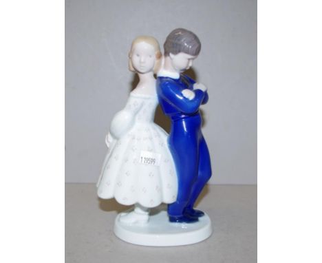 Bing and Grondahl Pardon me boy/girl figurine #2372, height 20cm approx