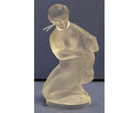 Lalique "Diana the huntress with fawn" figurine signed to base, height 11.5cm approx