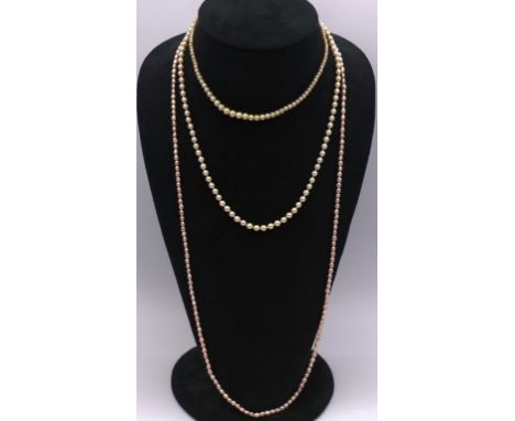 A quantity of vintage pearl necklaces and screw back earrings