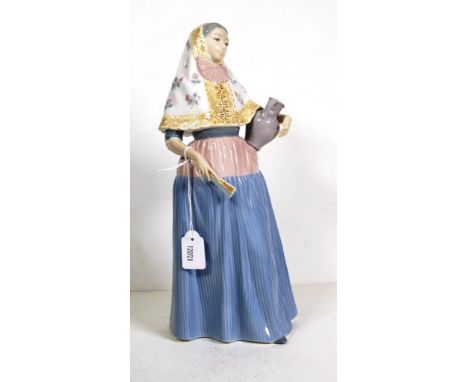 Lladro standing Spanish woman figure standing woman wearing a mantilla head dress. Height 30cm approx.