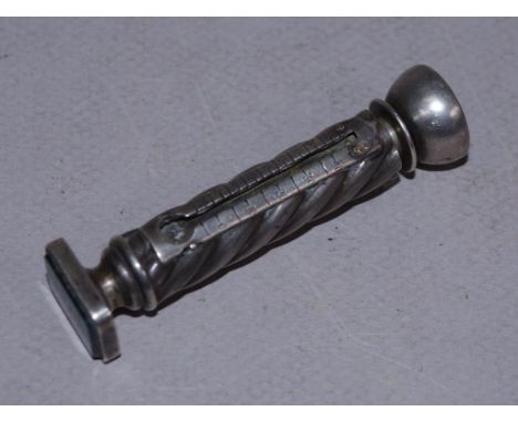Silver Sampson & Mordan telescopic pencil/seal and thermometer (actual thermometer missing) closed length 7.5cm approx
