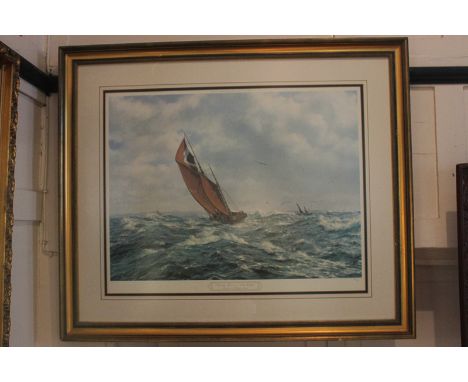 John Chancellor (1925-1984), Thrashing Home in a South Westerly, limited edition coloured print, signed in pencil, published 