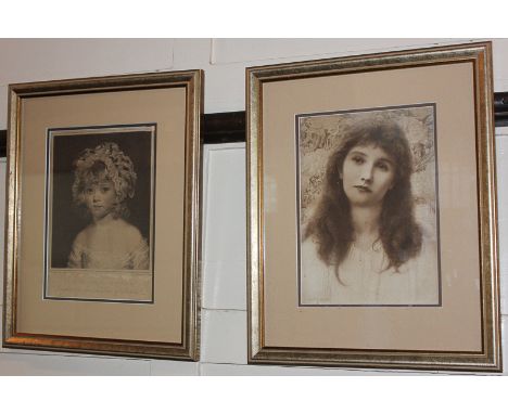A print of Lady Catherine Manners, daughter to His Grace the Duke of Rutland, together with a sepia photographic print of a p