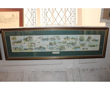 Montague Webb (1909-1975), The River Thames, from Source to Greenwich, coloured print, signed, ,17cm by 93cm, and three other